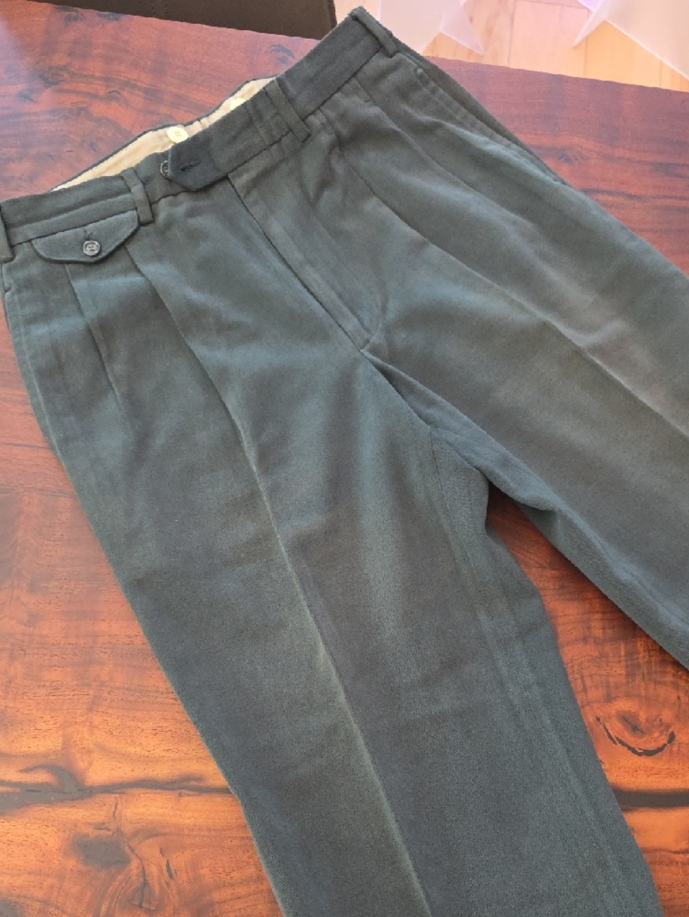 Men's*VINTAGE*FACONNABLE*Dark Green Chino Pants